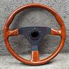 Volan JDM Montecarlo Stil Lemn Vintage 14inch Universal ABS Volan Alb Sim Racing Accesorii Auto