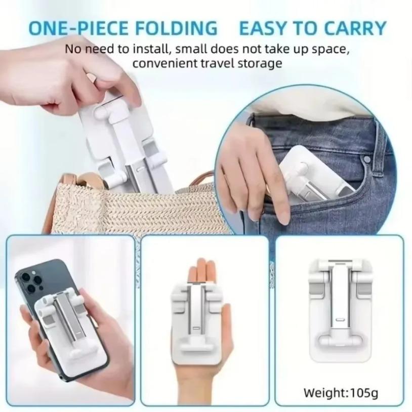Folding Phone Holder Tablet Lazy Bracket Height Adjustable Desktop Live Streaming Stand for iPhone 12-17 Pro Max Samsung Xiaomi