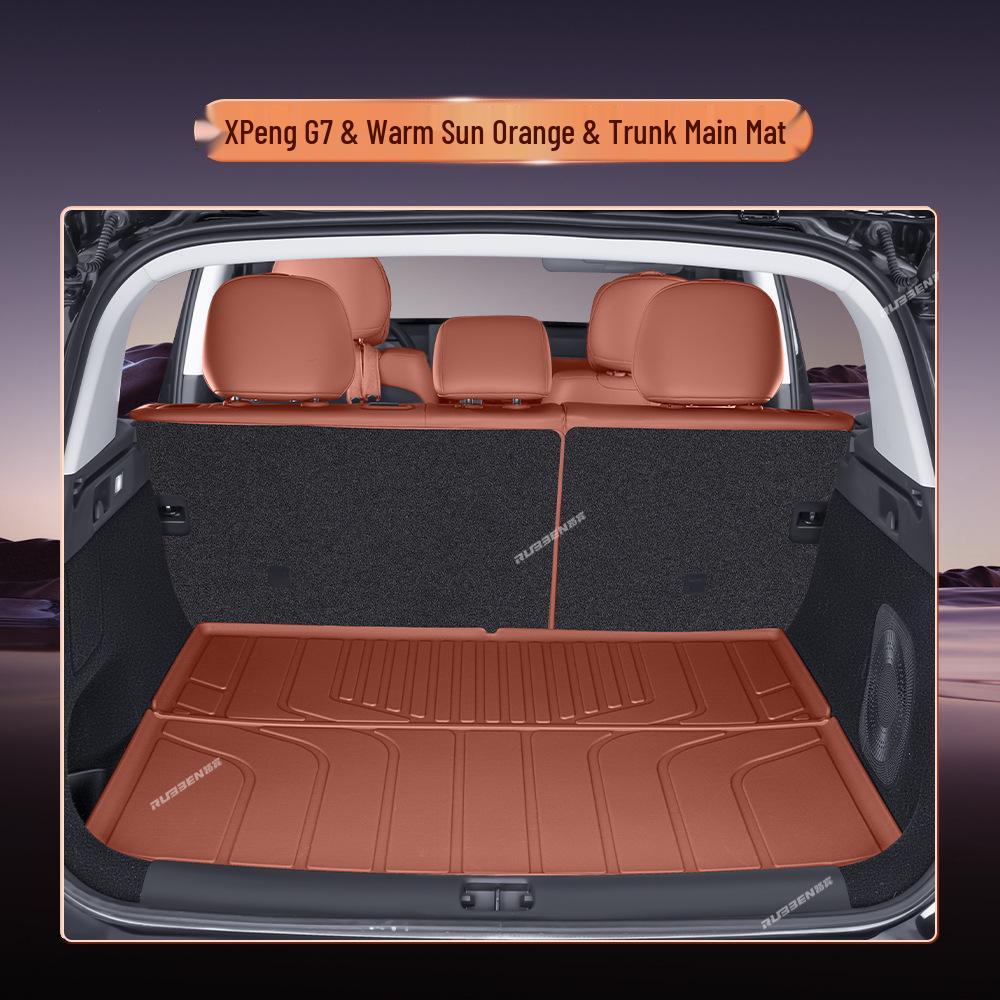 XPeng G7 Trunk Mat - Fits 25 Models, Waterproof TPE Semi-Enclosed Tail Box Mat, Car Accessory