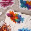 Retro Story Washi Sticker Pack - Explosion Moment Series: 16 Assorted Sheets for DIY Journals, 6 Unique Shapes