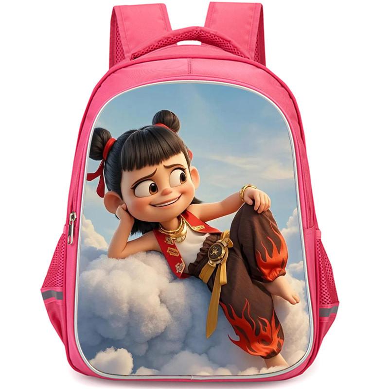Nezha 2 Mo Tong Nao Hai Ao Bing Girls School Backpack Lightweight Oxford Bookbag Large Capacity For Elementary Students