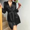 Szlafrok Kimono Szlafrok Kąpielowy Szlafroki Luksusowy Miękki Satynowy Szlafrok dla Druhny dla Kobiet Wygodny Szlafrok do Spa z Paskiem Damska Bielizna Nocna