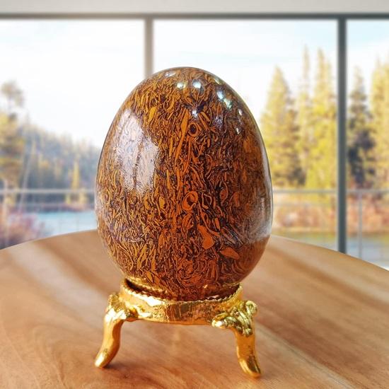 Healing Mariam Jasper Crystal Eggs Polished Gemstone Crystals Mariam Jasper Stone Egg with Stand for Decorative Crystal At Home Décor