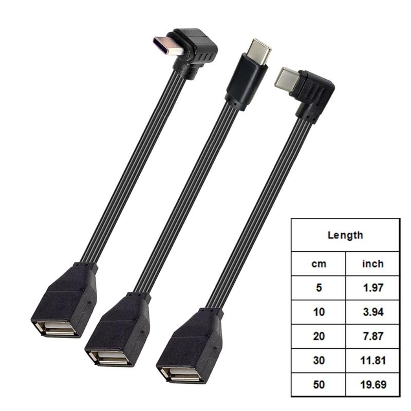 Flat Silicone OTG Data Cable Type C To USB 2.0 Adapter Cord For Connecting U Disk Card Reader Mouse Keyboards
