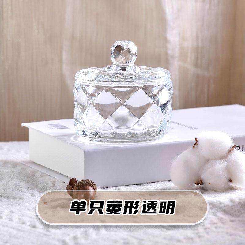European Creative Luxury Crystal Glass Candy Jar with Lid Dried Fruit Jar Jewelry Storage Box Home Decoration Storage Jar