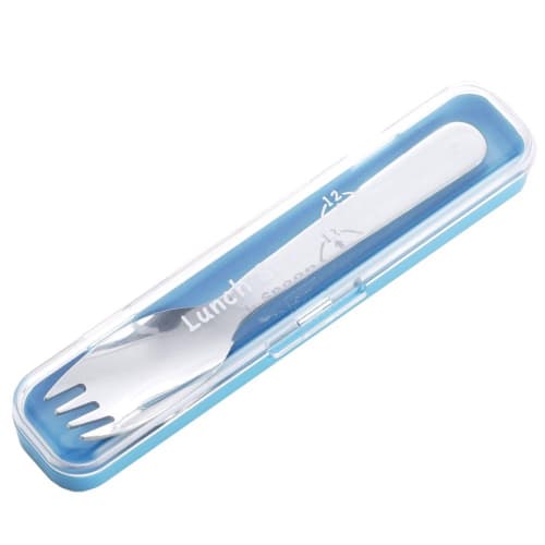Takakuwa Metal Lunch Spoon with Case, Straight, Blue, 004669
