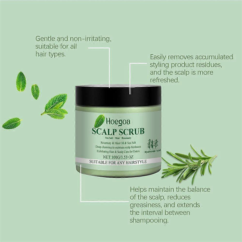 Rosemary Hair Care Scrub with Brush Scalp Massage Treatment Deep Moisturize Repair Damaged Reduce Dry Hair Nourish Scrub Shampoo