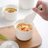Pure White Ceramic Double Boiler Stew Cup