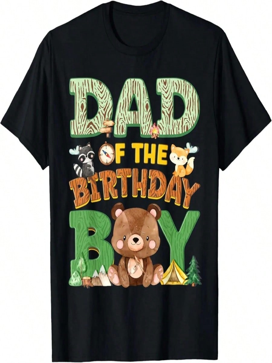 Dad And Mom Birthday Boy One Happy Camper 1st First Family T-Shirt,Comfortable Cotton T-Shirt S разноцветный