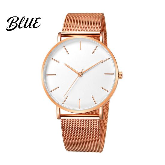 Milanese Woven Band Watch Men Mesh Minimalist Quartz Analog Simple
