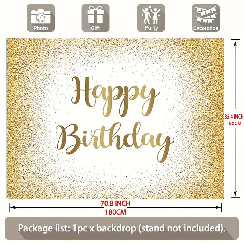 1pcs Golden Flash Scattered Birthday Party Background - Photography Background | No Power Required