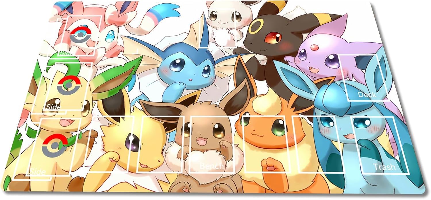 

полностью прошитый резиновый игровой коврик для одного игровой коврик для с карманом для хранения карт Игровой коврик, человек, ККИ, высококачественный Покемон, нескользящий, водонепроницаемый, сумка, игра, Покемон,