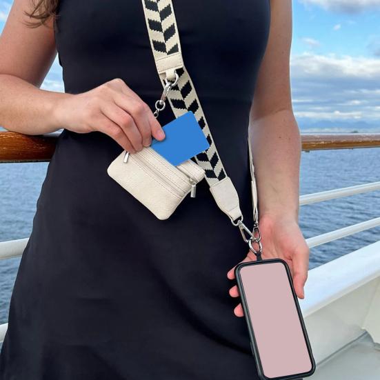 Popruh na mobilní telefon s pouzdrem na zip Mini držák na karty Crossbody Nastavitelná délka Clip And Go Popruh na zavěšení mobilního telefonu