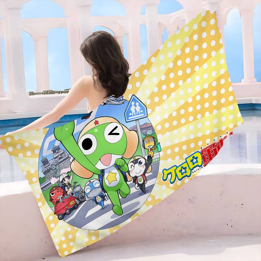 Keroro Frog Cool Gunsou Sergeant Beach Towel Colorful Bath Towels Microfiber Quick Dry Sand Free Beach Yoga Spa Gym Pool