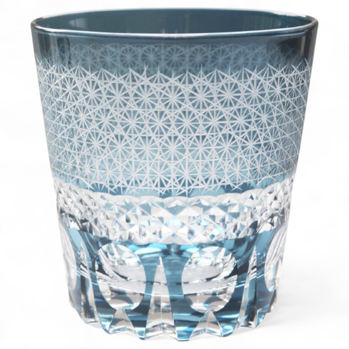 

Mizukage Kiriko Glass Sashiko Ink Current Model J-kitchens Cup, 85xH90mm, 260cc, Blue, Bisho,