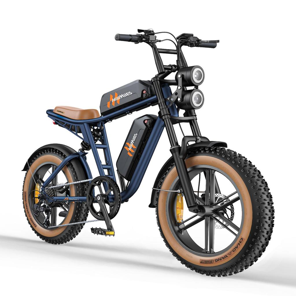 HillMiles MileZoom 1 Electric Bike for Adult 250W Motor, 52V 15.6Ah Dual Battery, 20*4.0 Inch Tire