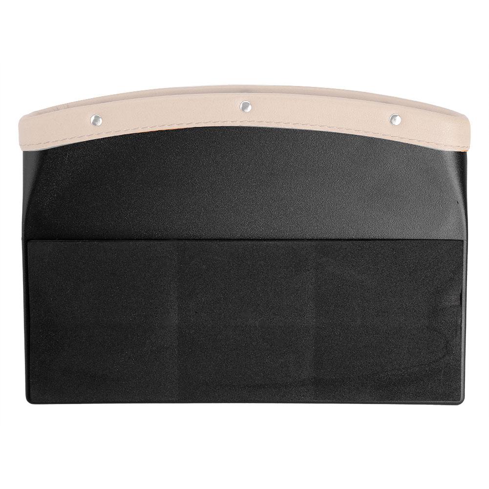 Car Storage Box Auto Seat Console Gap Slit Filling Organizer Phone Card Key Holder Box(Beige)