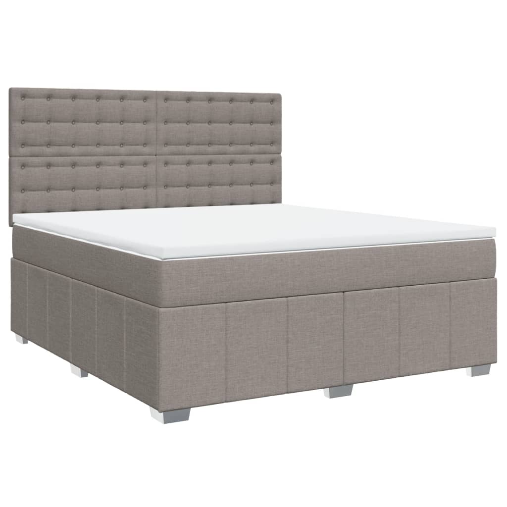 Vidaxl Letto Continentale Con Materasso, Taupe, Tessuto, 180X200 Cm