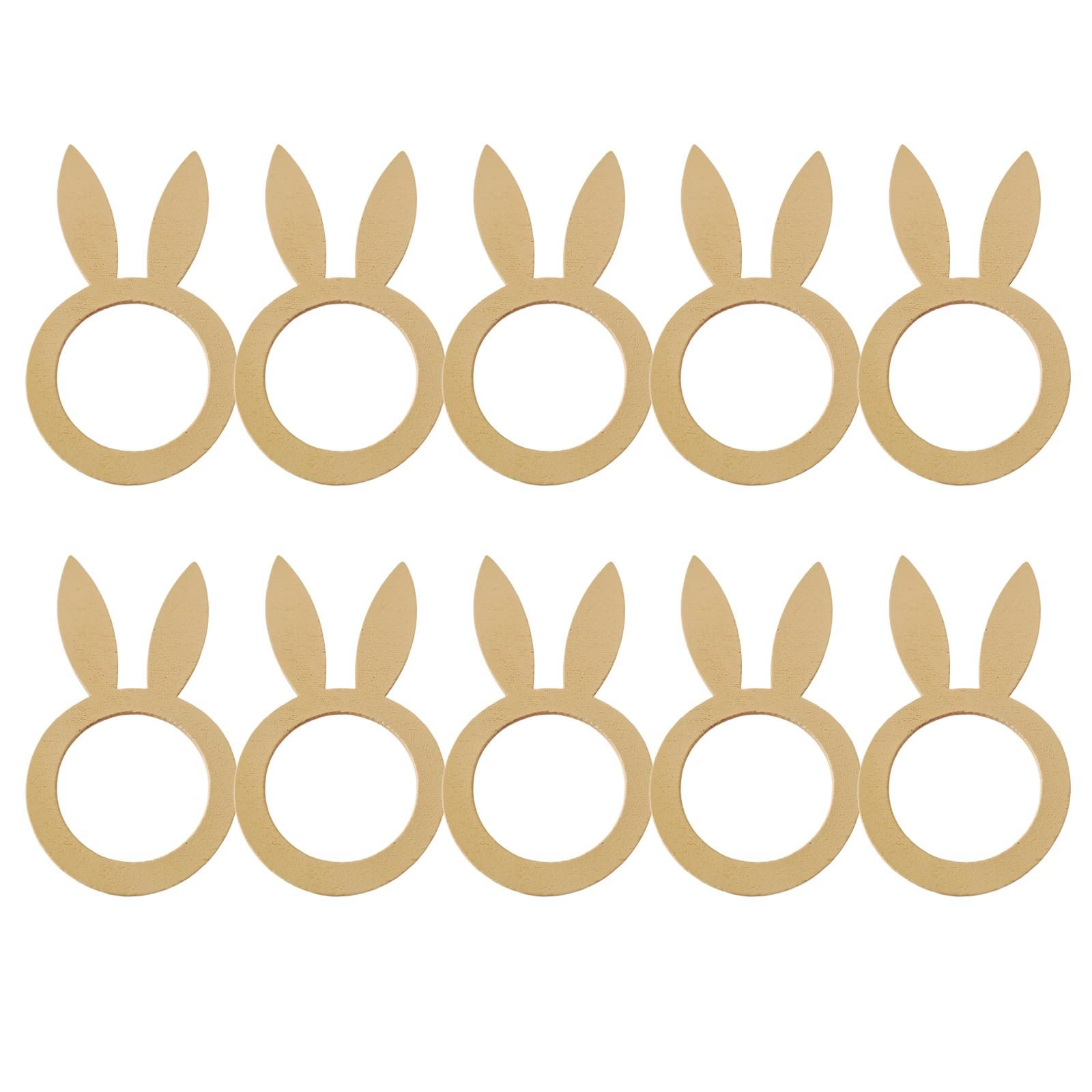 

Novelty DIY Handmade Wood Easter Napkin Ring Decoration for Kitchen 10PCS бежевий