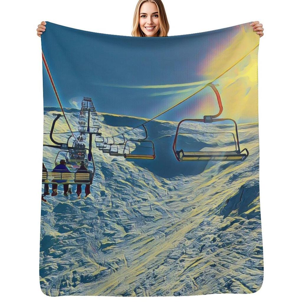 Heavenly, Mt Hotham Throw Blanket Soft Breathable Blanket for Night Sleeping