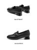 Red Dragonfly Women's Genuine Leather Slip-on Shoes, 2025 Autumn Style, Thick Sole, Square Toe, Chunky Heel.