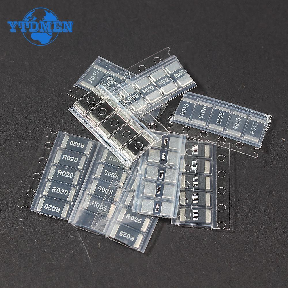 50PCS 2512 SMD Resistor 1% 0.001R ~ 0.1R R001 Alloy Resistance Assorted Kit R002 R005 R008 R010 R015 R020 R025 R050 R100