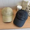 Vintage Letter Embroidery Baseball Cap Women's Large Deepened Wide Brim Versatile Sunshade Sunscreen Cap