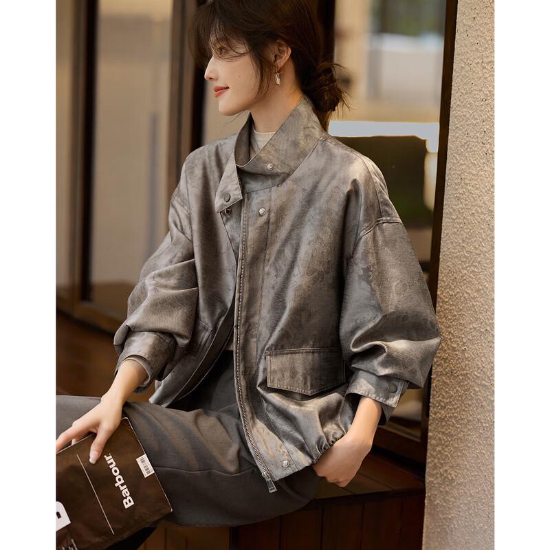 XWI Retro Faux Denim Jacquard Jacket L серый
