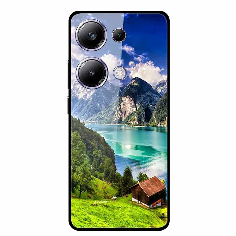 Glass Back Cover For Xiaomi Redmi Note 13 Note13 Pro Case Soft Bumper Hard Tempered Glass Case For Redmi Note 13 Pro Phone Case