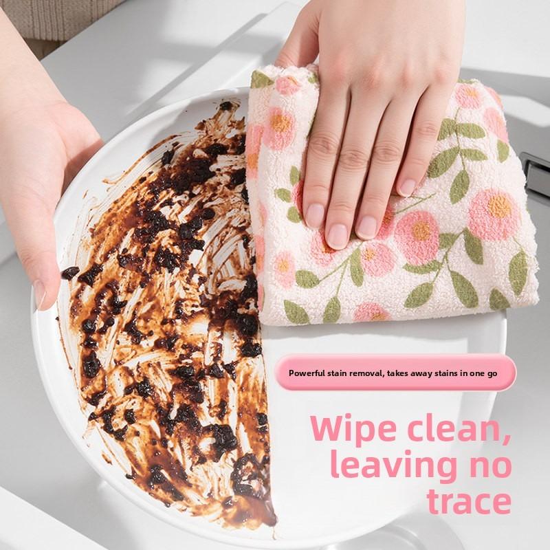 Special Dishwashing Cleaning Cloth, Thickened Coral Fiber Lazy Cloth, All-purpose Cleaning Cloth, Water-absorbing Dishwashing Cloth