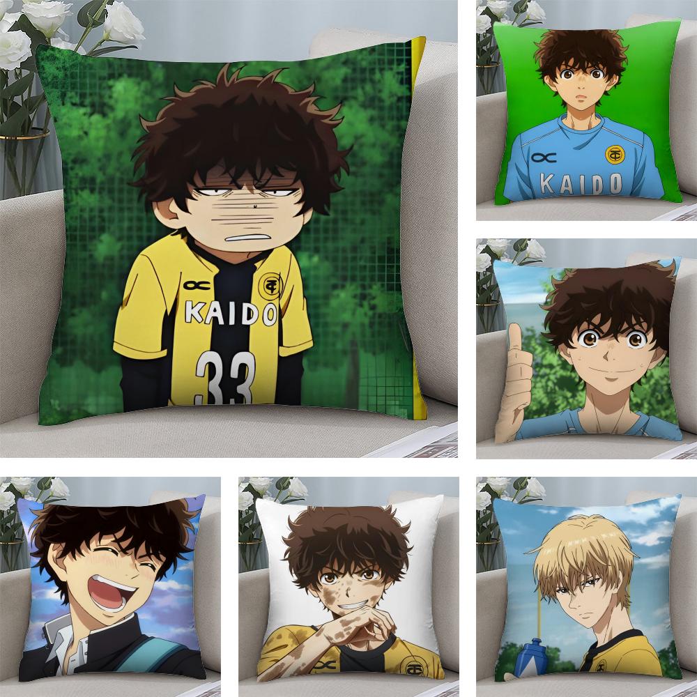 Anime AAoashi Cushion Cover Soft Plush Fabric DoubleSided Printed Sofa Cushion Cover for All Seasons Home Decor Gift