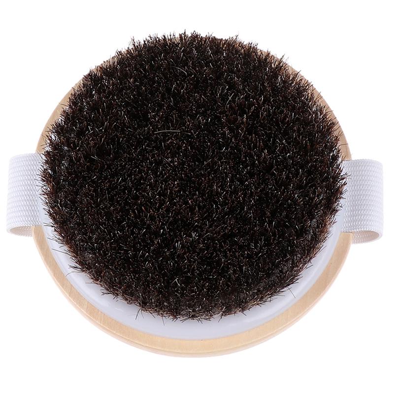 1X Wood Natural Horse Hair Bath Body Brush Cellulite Shower Dry Skin Exfoliation