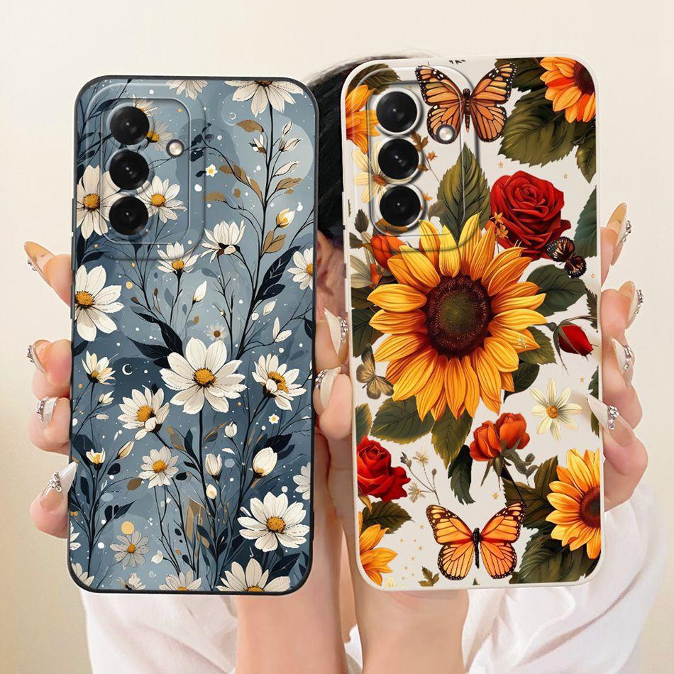 For Samsung Galaxy A56 A36 Cute Cat Flower Cartoon Phone Case For Samsung A36 A56 5G Shockproof Soft Silicone Covers Bumpers