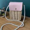 Women's Fresh Handwoven Pearl Rattan Crossbody Bag