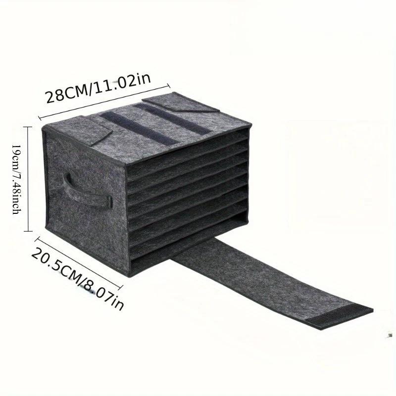 1PC felt plate storage bag, picnic camping tableware layered portable storage box, thickened storage box