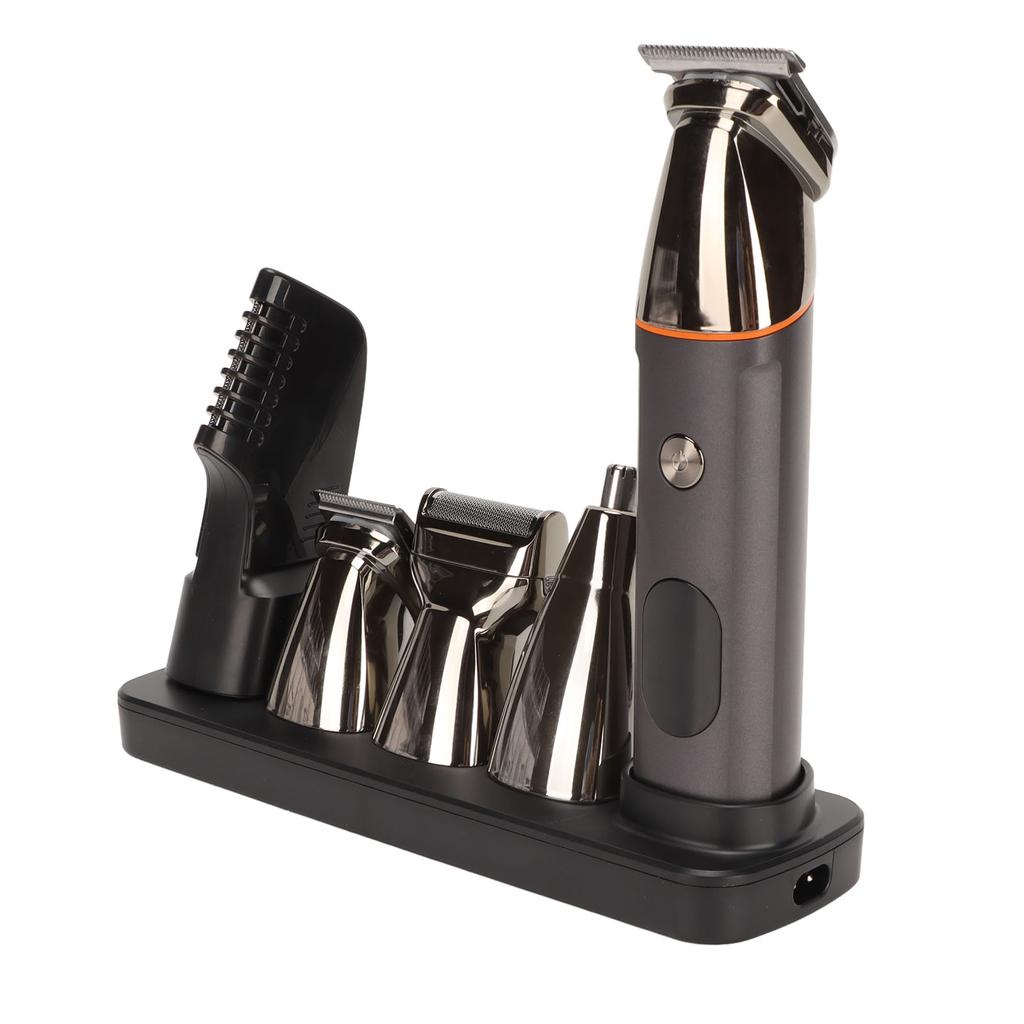 Electric Hair Clipper Waterproof Nose Hair Cutter Eyebrow Grooming Beard Trimming Set with 6 Guide Combs
