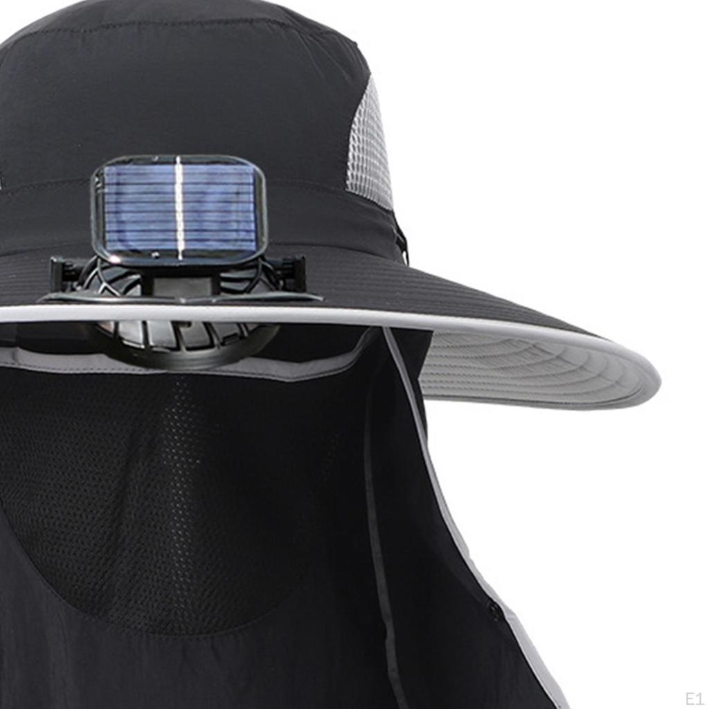 Outdoor Solar Fan Hat Fisherman Lightweight Adjustable Cooling Sun Protection Fishing