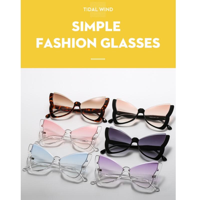 Ladies sunglasses, fashionable butterfly half-frame sunglasses