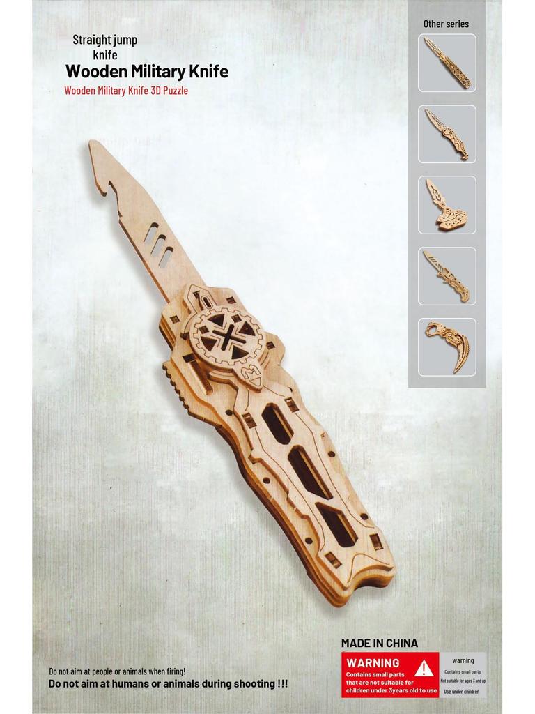 CSGO Wooden Folding Claw Knife & Burst-Fire Toy Gun DIY Puzzle Block Set