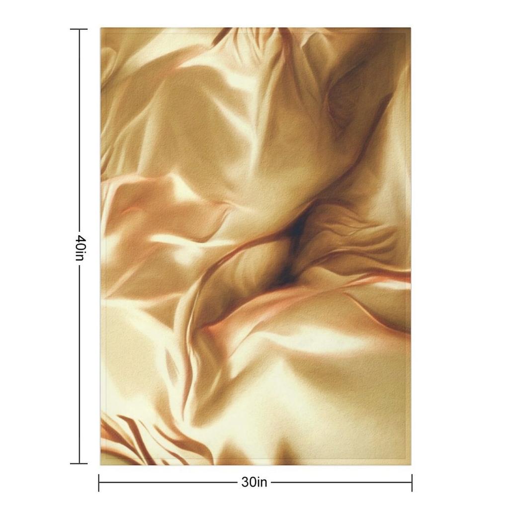 Pale Gold Silk Satin Fabric Series 6 Throw Blanket Soft Beds Cosplay Anime Giant Sofa for Sofa Blankets