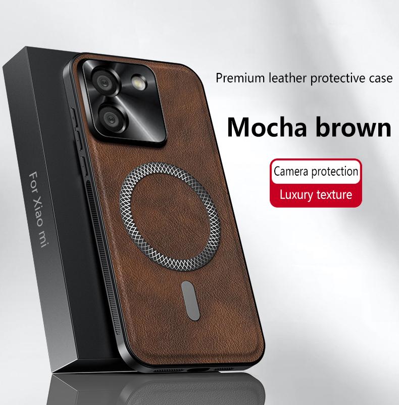 For POCO M7 Pro Leather Full-cover Magnetic Waterproof Shockproof Fingerprint Phone Case