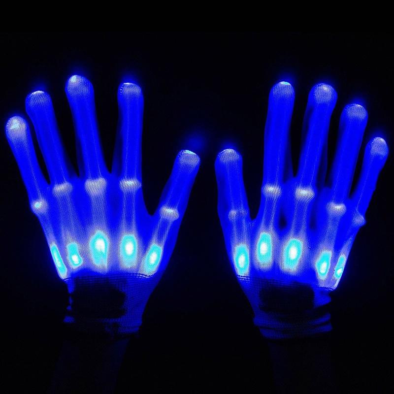 Finger Led Electro Flashing Gloves Light Up Christmas Dance Rave Party Fun