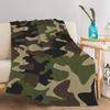 Camouflage Design Green and Black Pattern Blanket Blanket Soft Fuzzy Microfiber Plush Fleece Throw Blanket for Bed Couch
