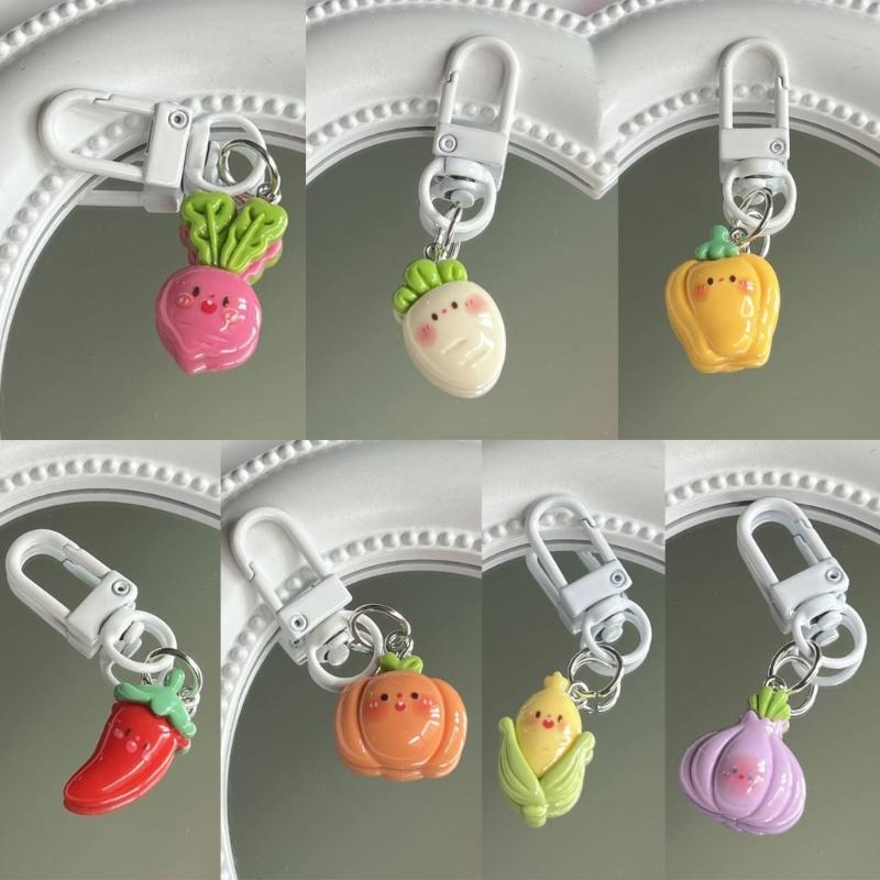 Sturdy Resin Vegetable Keychain Fashionable Phone Chain Decoration For Girls Gift Giving