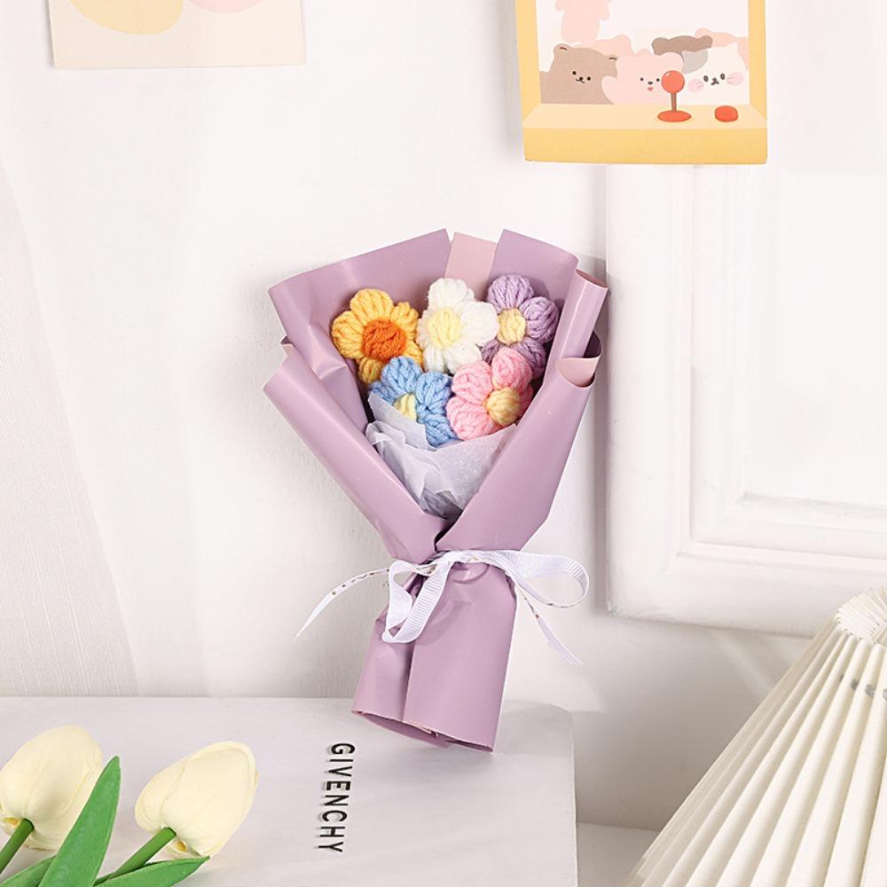 Decorative Milk Cotton Beautiful Lifelike Handwoven Fake Flowers Mini Daisy Puffs Flowers Bouquets
