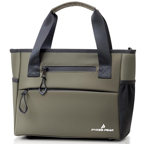 

PYKES PEAK Golf Round Tote Bag/Pouch [Waterproof/Water-Repellent] Cart Bag/Round Bag/Golf Bag for Men and Women [Olive]