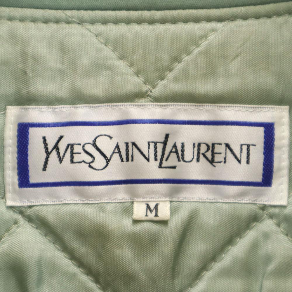 Yves Saint Laurent 90s Old Stainless Collar Coat M Green System Women Used