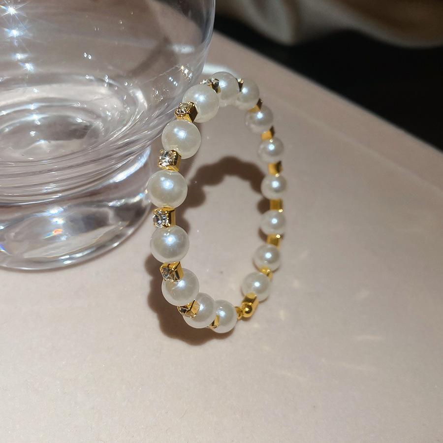 European and American diamond-set irregular multi-layer beaded pearl bracelet temperament bracelet light luxury jewelry