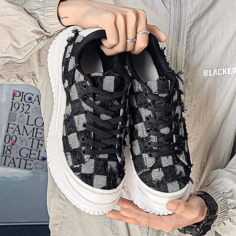 Summer New PU Bottom Big Head Shoes Trendy Canvas Breathable Casual Fashion Foreign Trade Large Size Trendy Shoes39-46