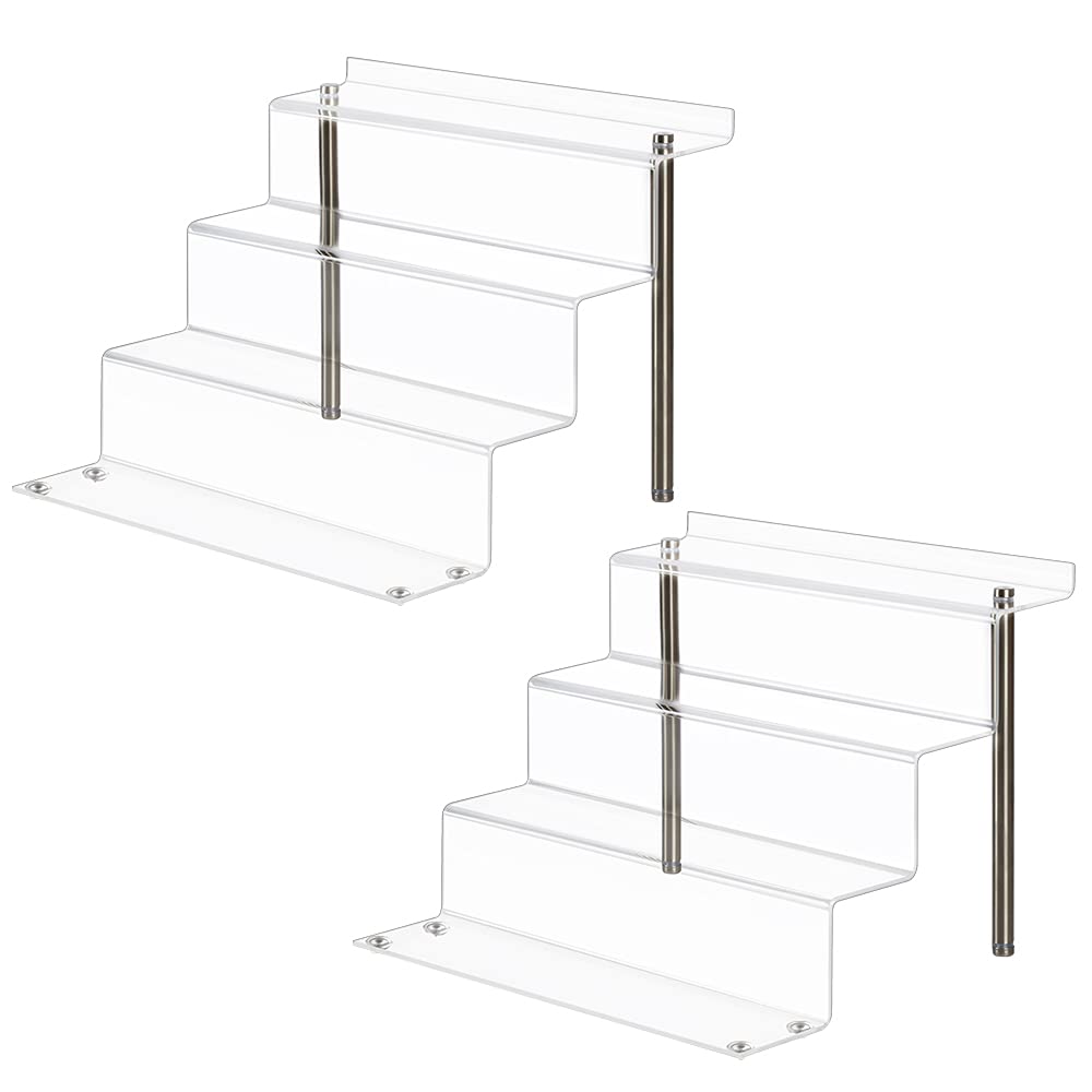 AMEITECH Figure Stand Acrylic Mini Staircase Acrylic Display for Plastic X 28cm X 4 Display, 4-Tier Stage, Base, Shelf, Base, Stand, Models, Display,